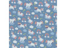 Jersey - Prinzessin Phantasie Einhorn rauchblau